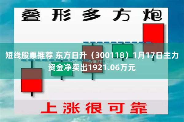 短线股票推荐 东方日升（300118）1月17日主力资金净卖出1921.06万元