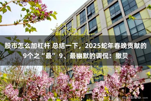 股市怎么加杠杆 总结一下，2025蛇年春晚贡献的9个之“最” 9、最幽默的调侃：撒贝